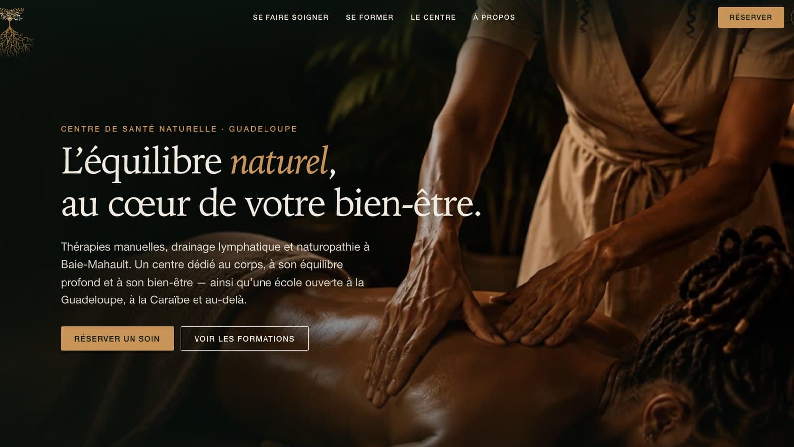 Page d’accueil du site du Centre Majaya & Spa